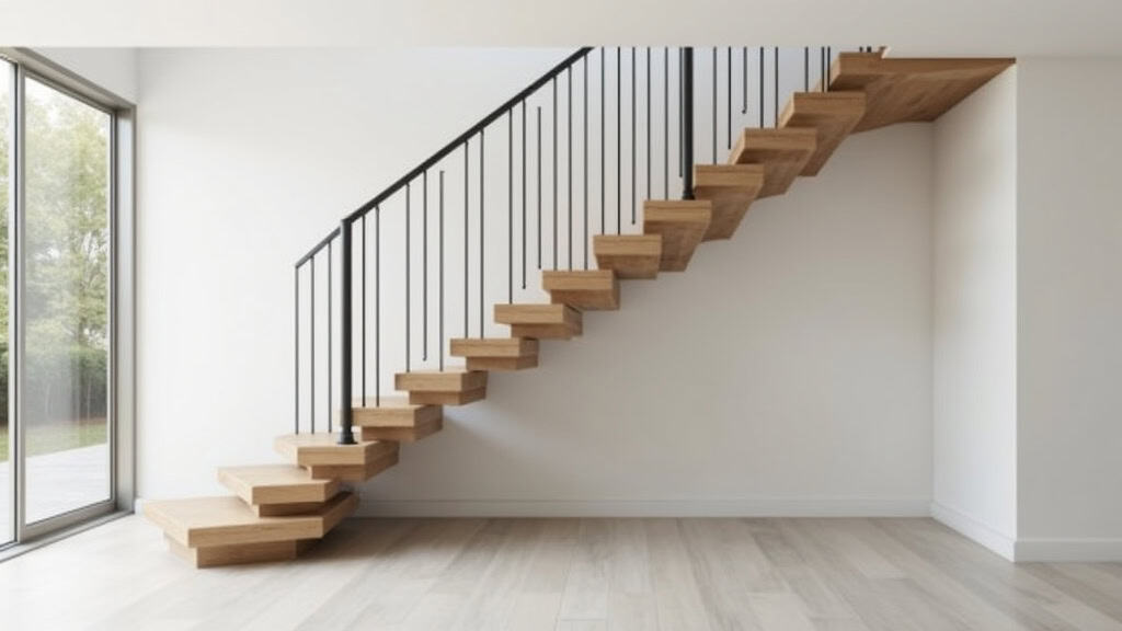 Monte-escalier droit installé sur un escalier rectiligne à Le Crest