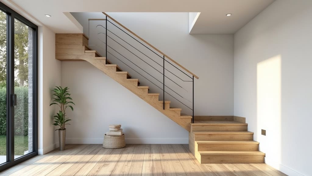 Monte-escalier droit installé sur un escalier rectiligne à Montournais