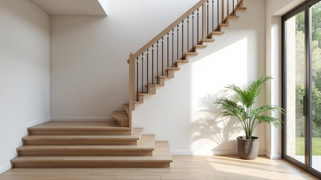 Monte-escalier droit installé sur un escalier rectiligne dans une maison traditionnelle d