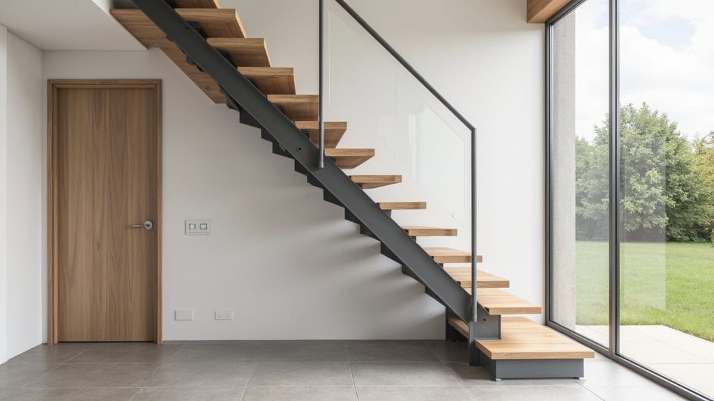 Monte-escalier droit installé sur un escalier simple à Rubelles