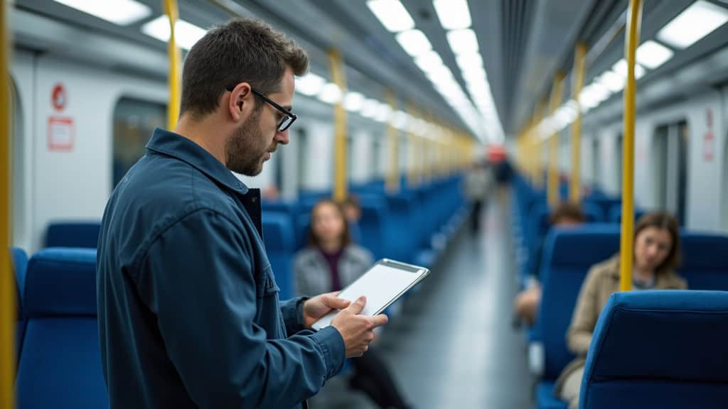 Technicien en train d