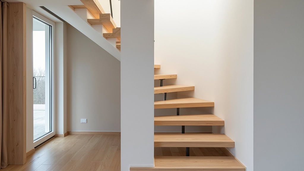 Monte escalier en fonctionnement dans une maison à Pleyber-Christ