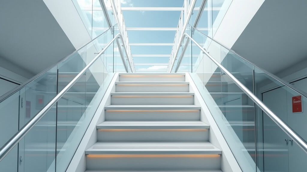 Monte-escalier équipé de ceintures de sécurité et de capteurs d