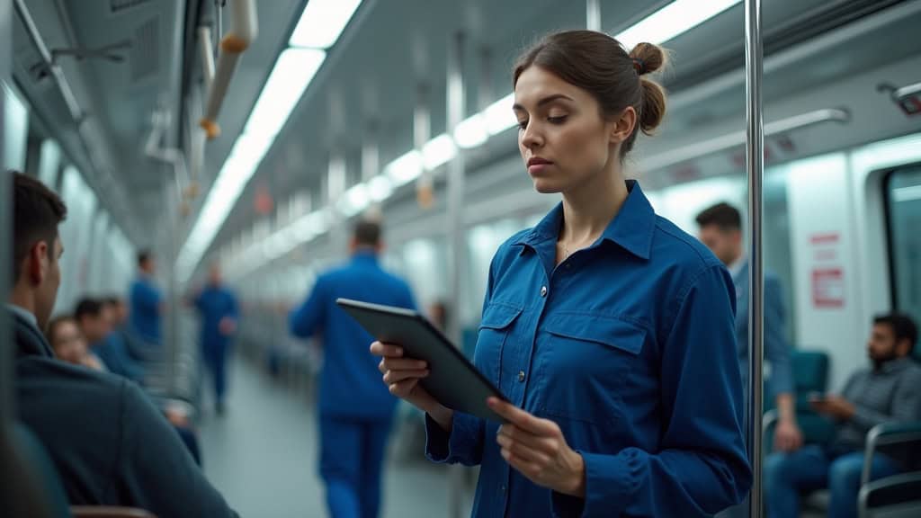 Technicien en train d