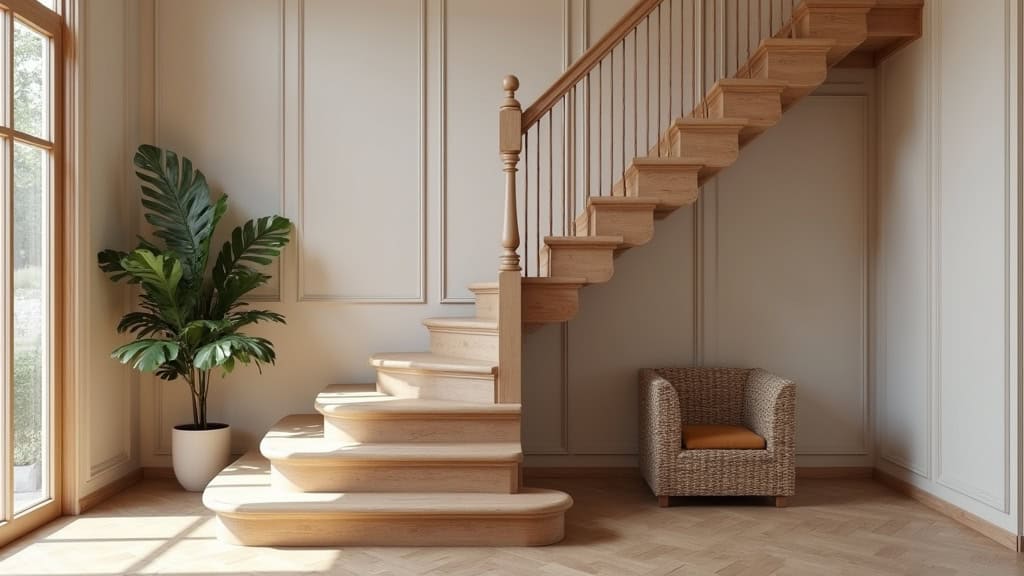 Monte-escalier courbe personnalisé sur un escalier en colimaçon à Essars, intégré à un intérieur traditionnel avec boiseries