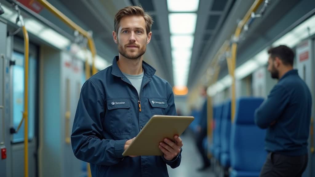 Technicien en train d