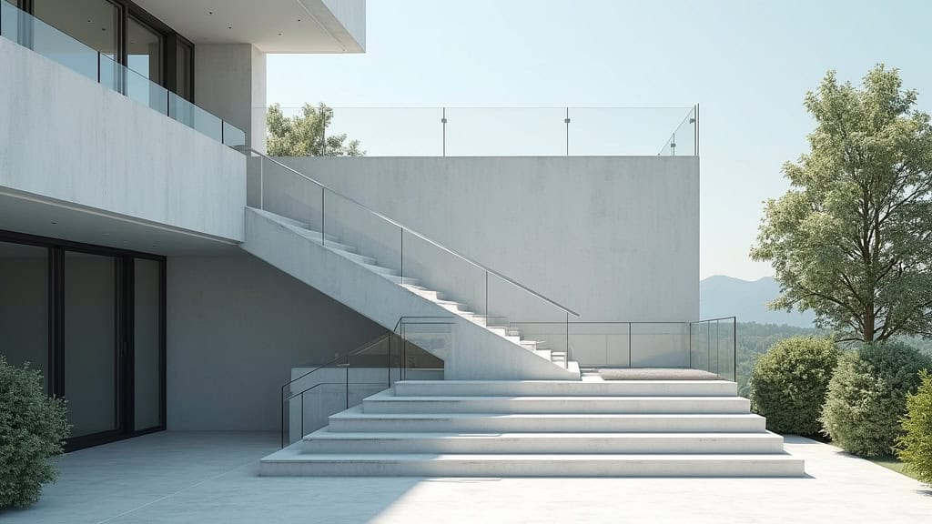 Monte-escalier extérieur à plateforme installé devant l