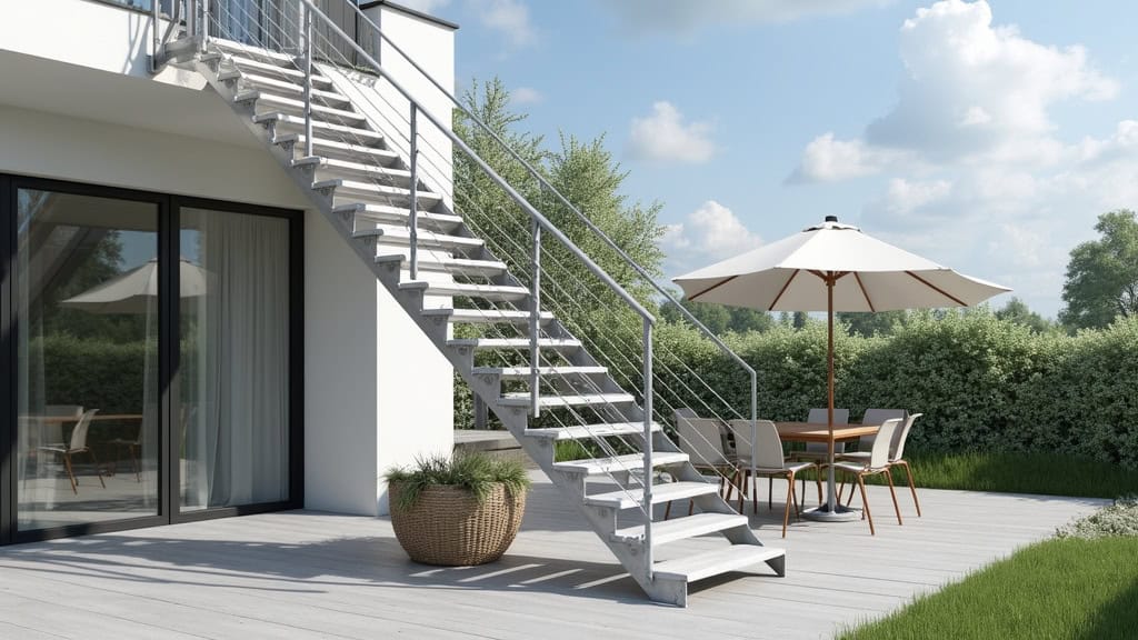 Monte-escalier extérieur en aluminium avec siège pivotant, installé sur le perron d