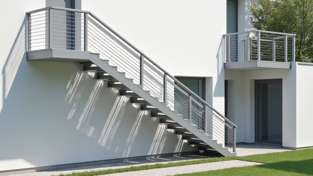 Monte-escalier extérieur en aluminium installé sur les marches d