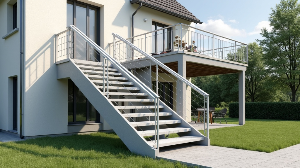 Monte-escalier extérieur en aluminium résistant aux intempéries installé à l