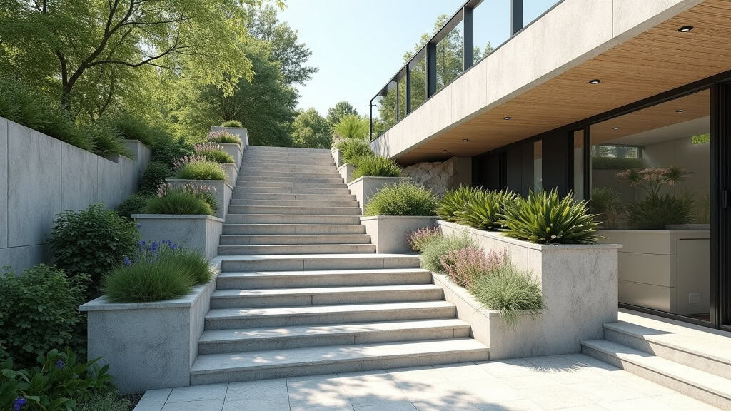 Monte-escalier extérieur en cours d