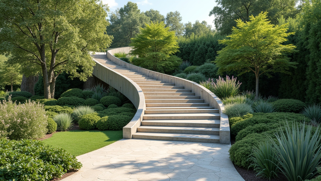 Monte-escalier extérieur en fonctionnement dans un jardin à Villeneuve-la-Comptal