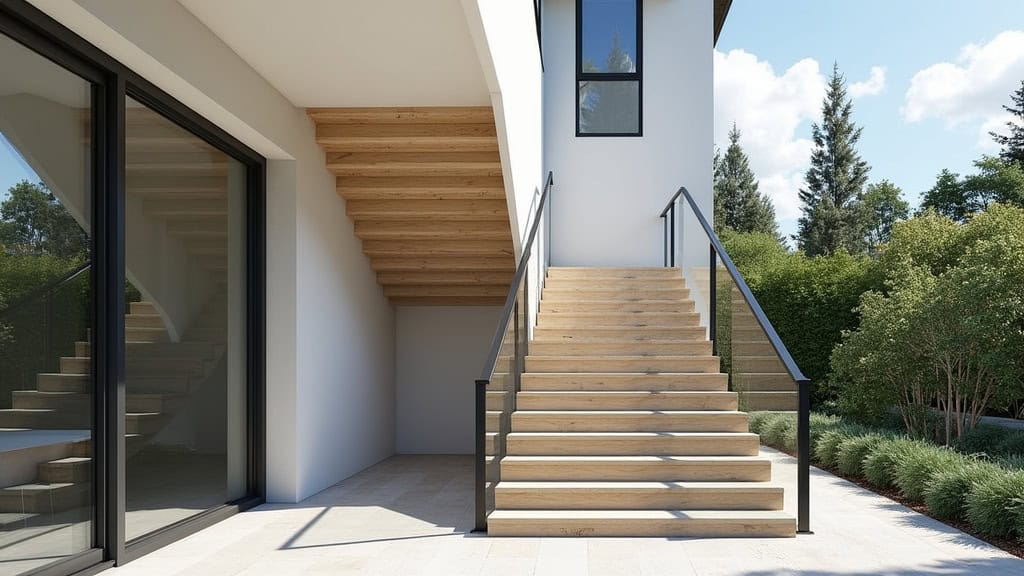 Monte-escalier extérieur installé à l