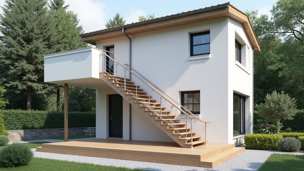 Monte-escalier extérieur installé au niveau de l