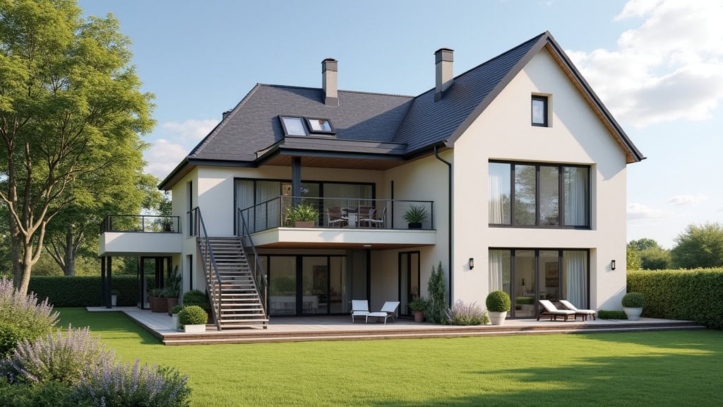 Monte-escalier extérieur installé dans une maison de Saint-Loup-sur-Semouse en Haute-Saône