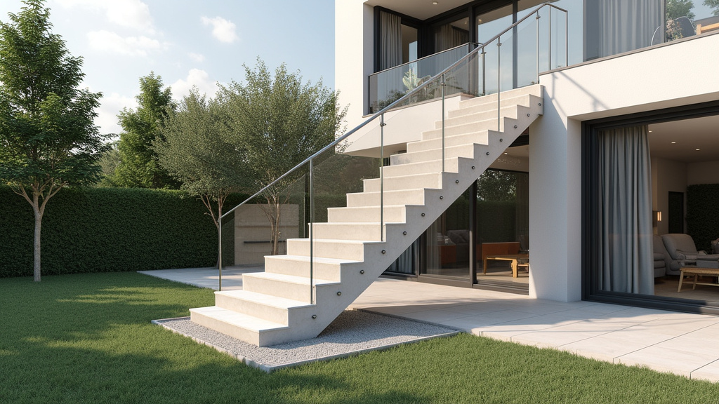 Monte-escalier extérieur installé dans une propriété à Wimille