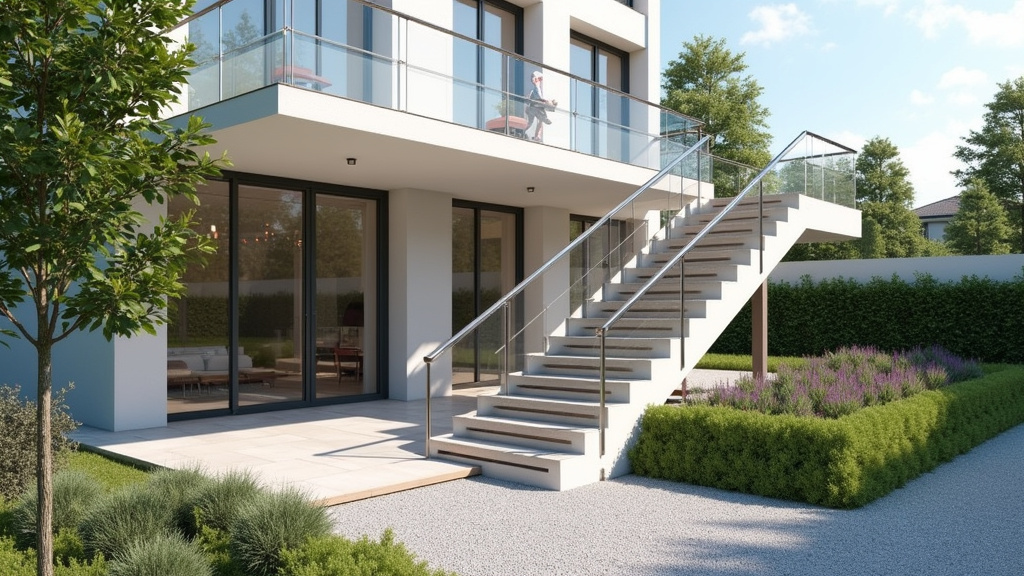 Monte escalier extérieur installé dans une résidence à Longpré-les-Corps-Saints