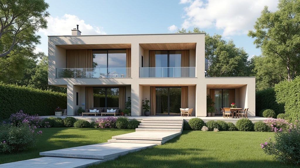 Monte-escalier extérieur installé devant une maison à Aigurande