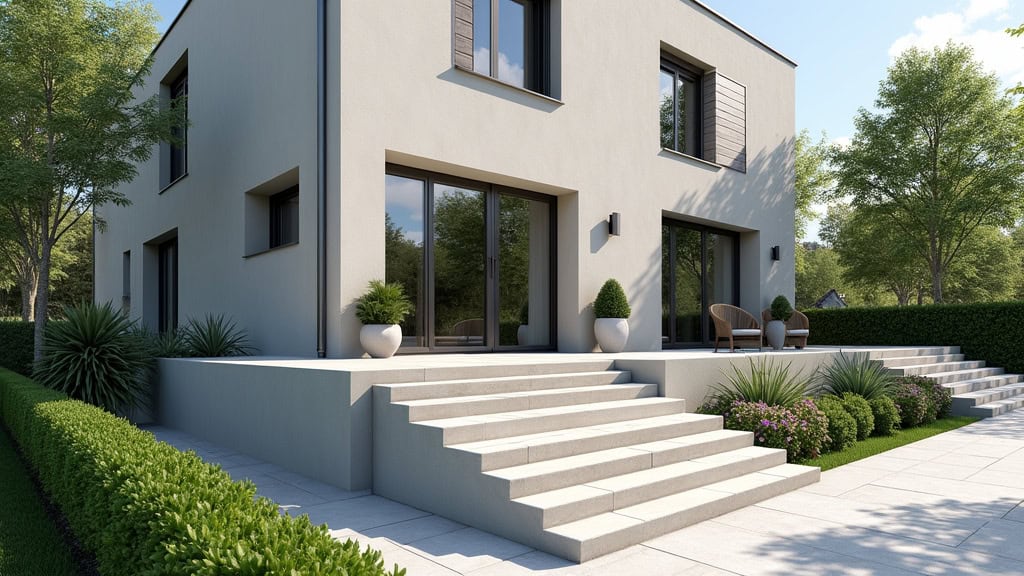 Monte-escalier extérieur installé devant une maison à Appoigny