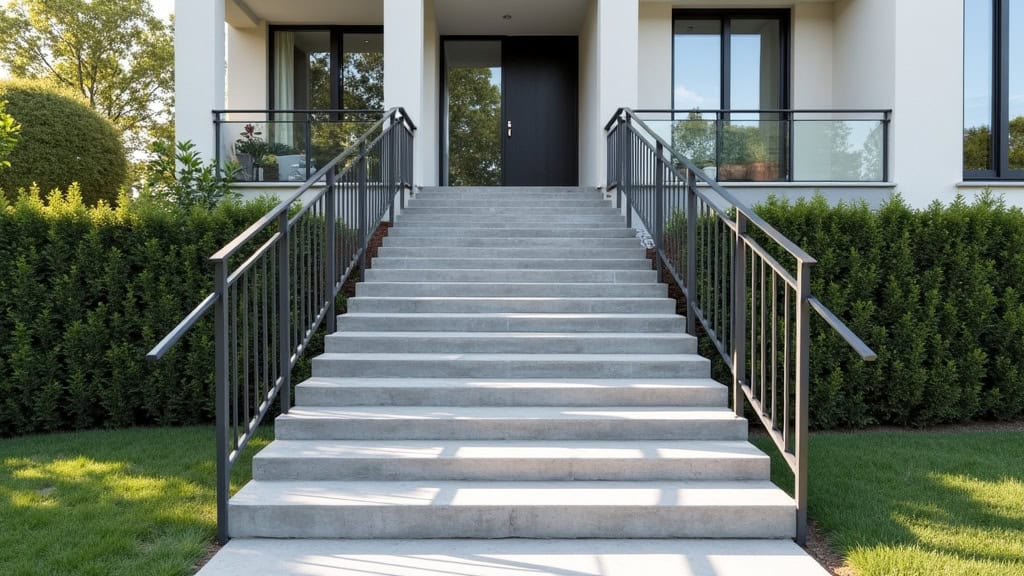 Monte-escalier extérieur installé devant une maison à Guewenheim