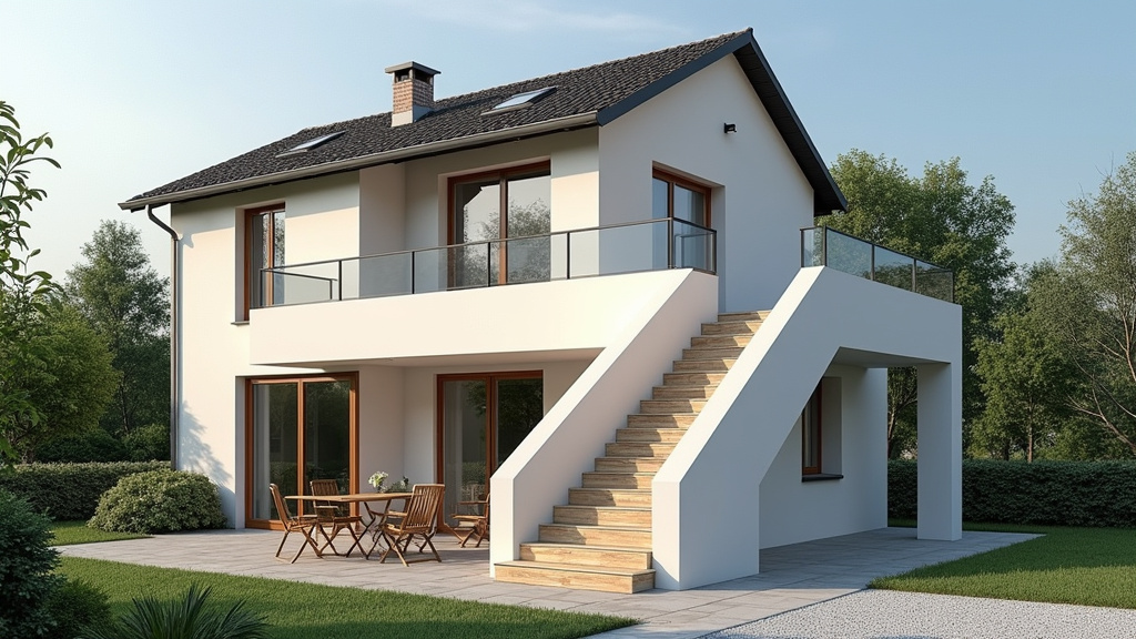 Monte-escalier extérieur installé devant une maison à Pierrefontaine-les-Varans