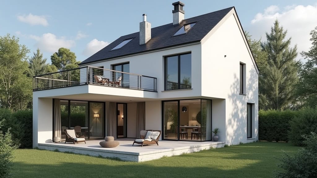 Monte-escalier extérieur installé devant une maison à Ruitz