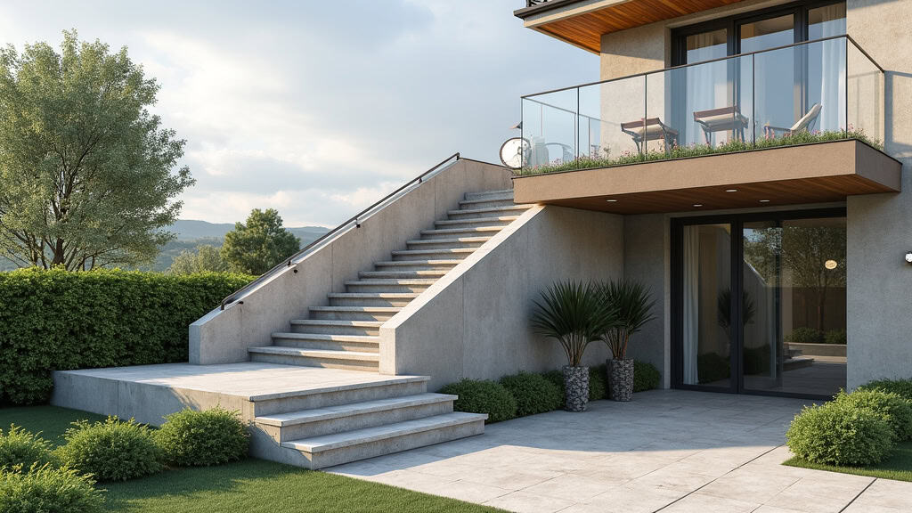 Monte escalier extérieur installé pour l