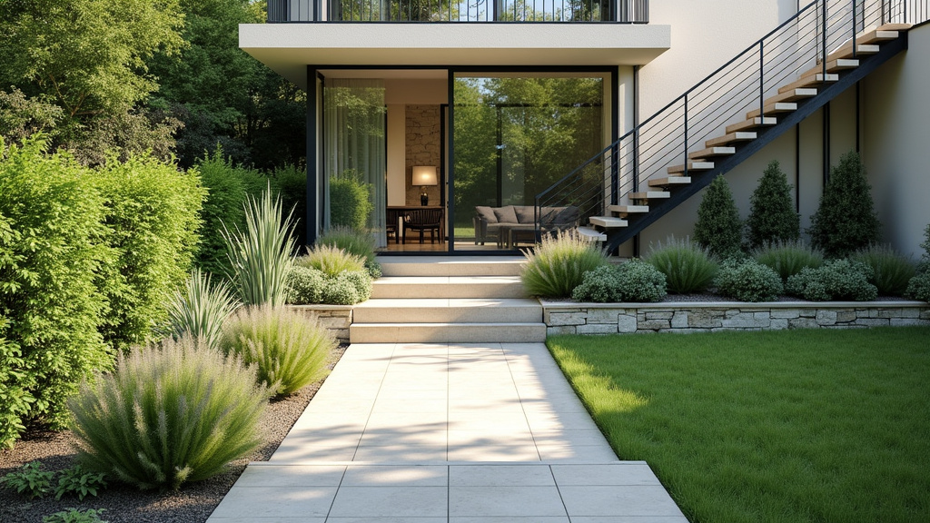Monte-escalier extérieur installé pour un accès jardin à Charolles
