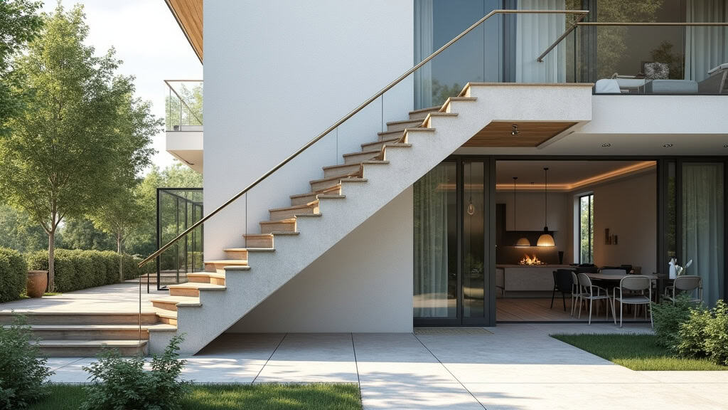 Monte-escalier extérieur installé sur l