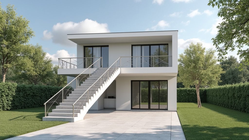 Monte-escalier extérieur installé sur le côté d