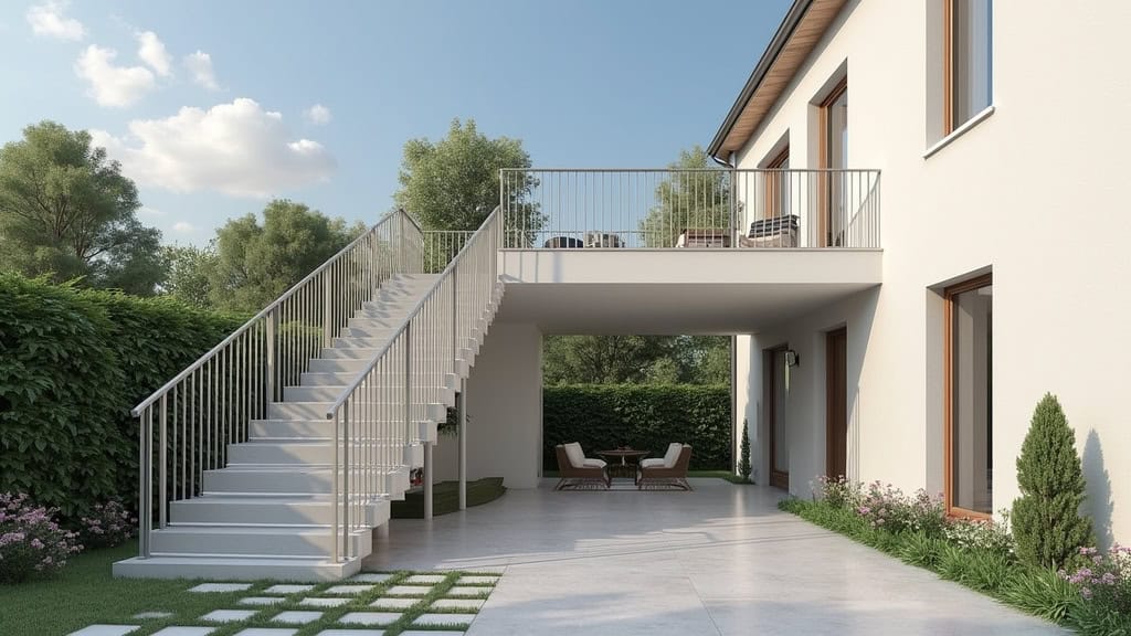 Monte-escalier extérieur installé sur le perron d