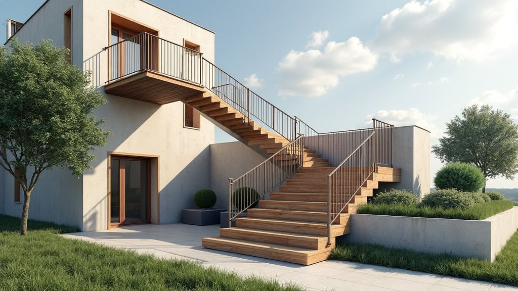 Monte-escalier extérieur installé sur les marches d