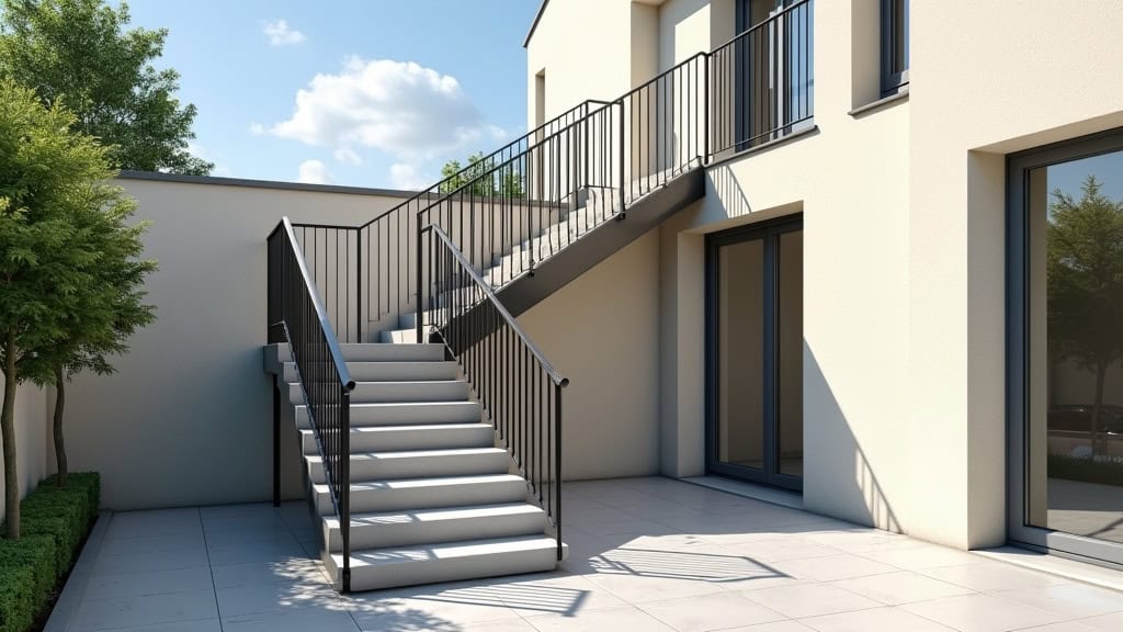 Monte-escalier extérieur installé sur les marches de l