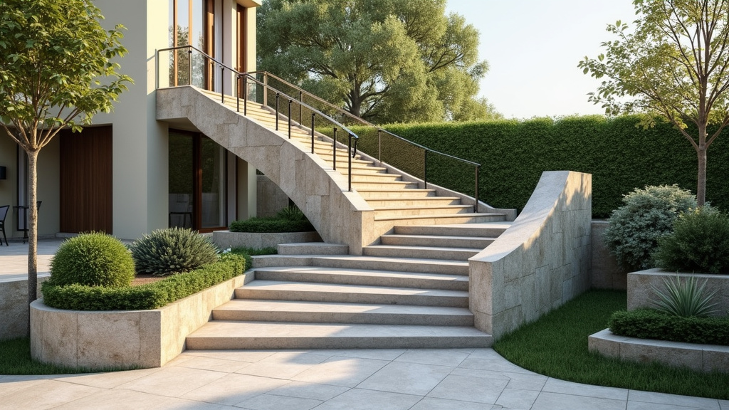 Monte-escalier extérieur installé sur un escalier extérieur en pierre à Saint-Brandan