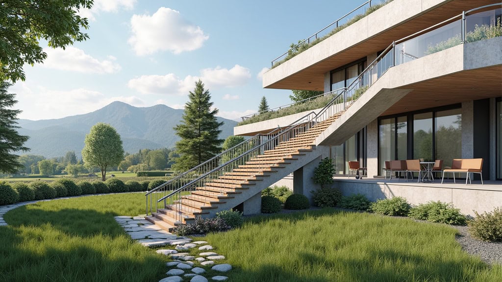 Monte-escalier extérieur installé sur un perron à Sainghin-en-Weppes