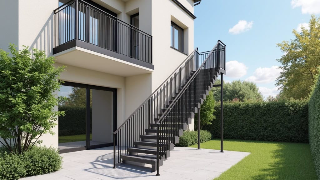 Monte-escalier extérieur installé sur un perron à Therdonne