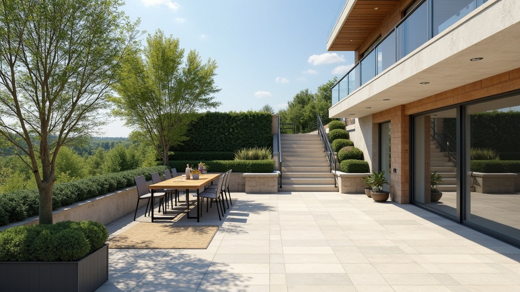 Monte escalier extérieur installé sur une terrasse à Sorges