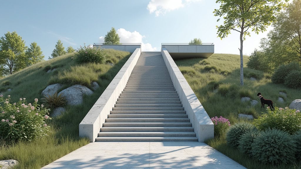 Monte-escalier extérieur installé sur une volée de marches à Pont-de-Veyle