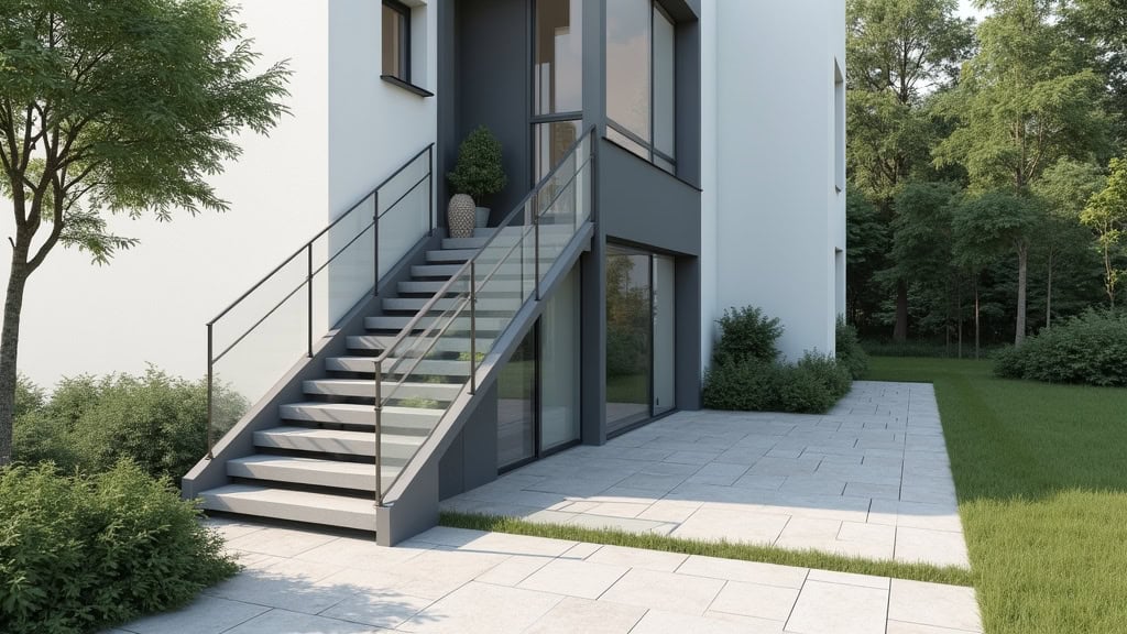 Monte-escalier extérieur résistant aux intempéries installé à Gourbeyre