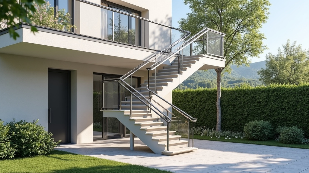 Monte-escalier extérieur résistant aux intempéries installé à Grugies