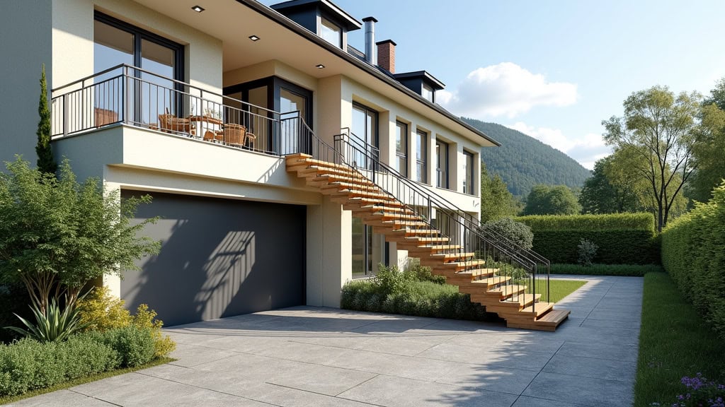 Monte escalier extérieur résistant aux intempéries installé à Lannemezan