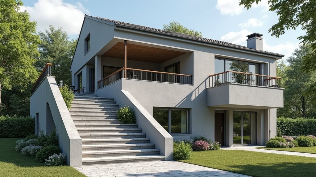 Monte escalier extérieur résistant aux intempéries installé à Loupiac