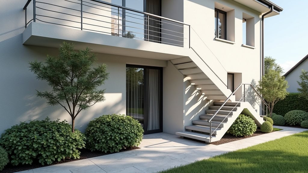 Monte-escalier extérieur résistant aux intempéries installé à Montournais