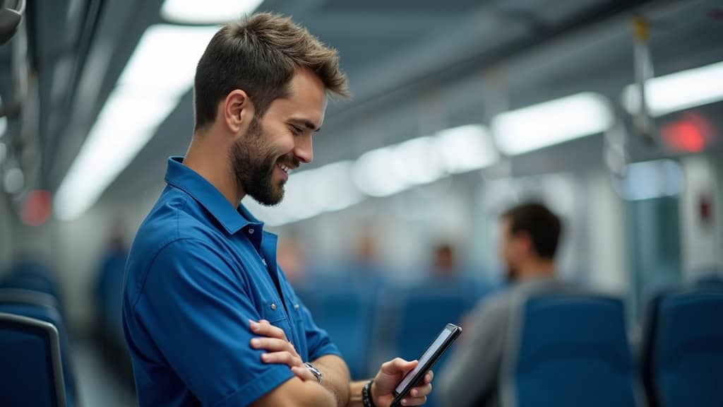 Technicien en train d