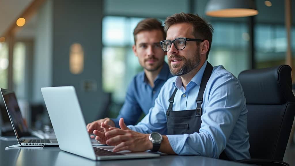 Technicien discutant avec un client à Faulquemont