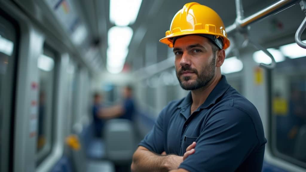 Technicien en train d