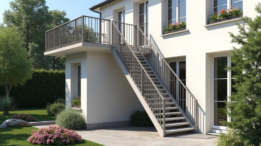 Monte-escalier extérieur installé à l