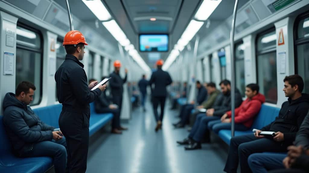 Technicien en train d