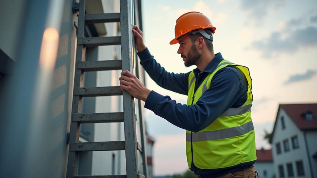 Technicien en train de vérifier un monte-escalier à Florac Trois Rivières
