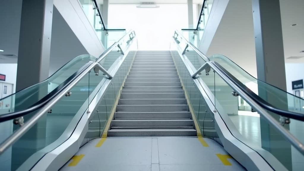 Monte-escalier en fonctionnement avec système de sécurité activé
